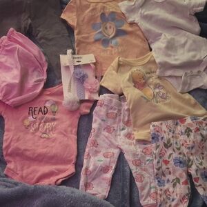 Bonnie Baby Pink and Yellow Baby Clothing Set